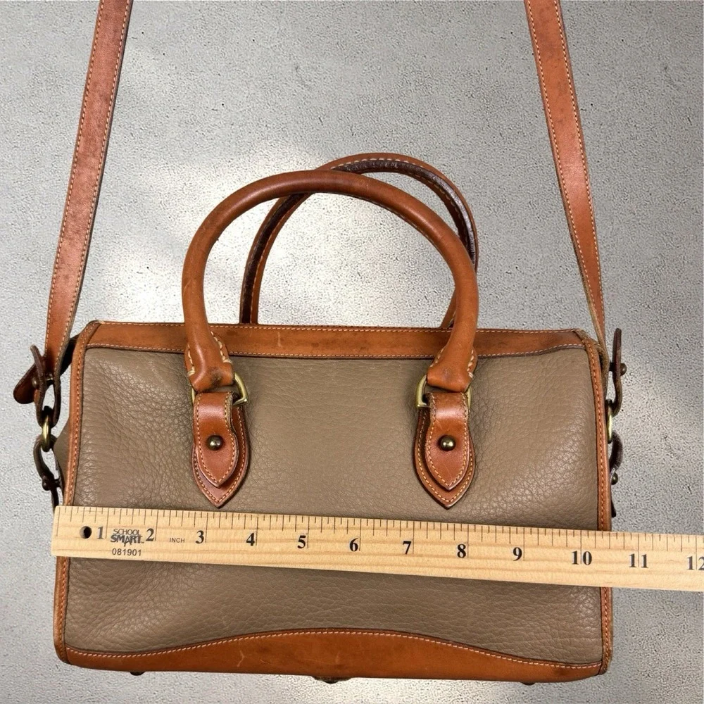Vintage 80s Dooney &‎ Bourke All Weather Leather Boston Satchel Bag Made in US
